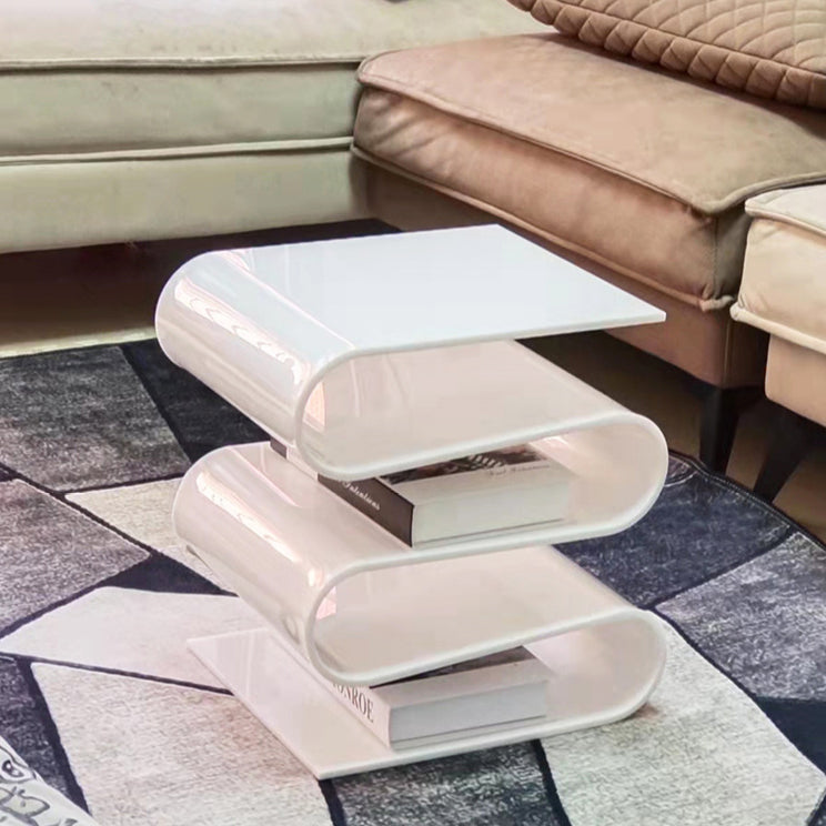 Minimalist Curved Acrylic End Table 5-Tier