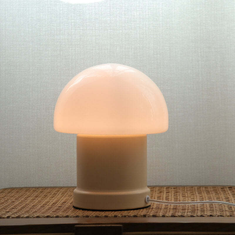Vintage Cream Mushroom Column Table Lamp