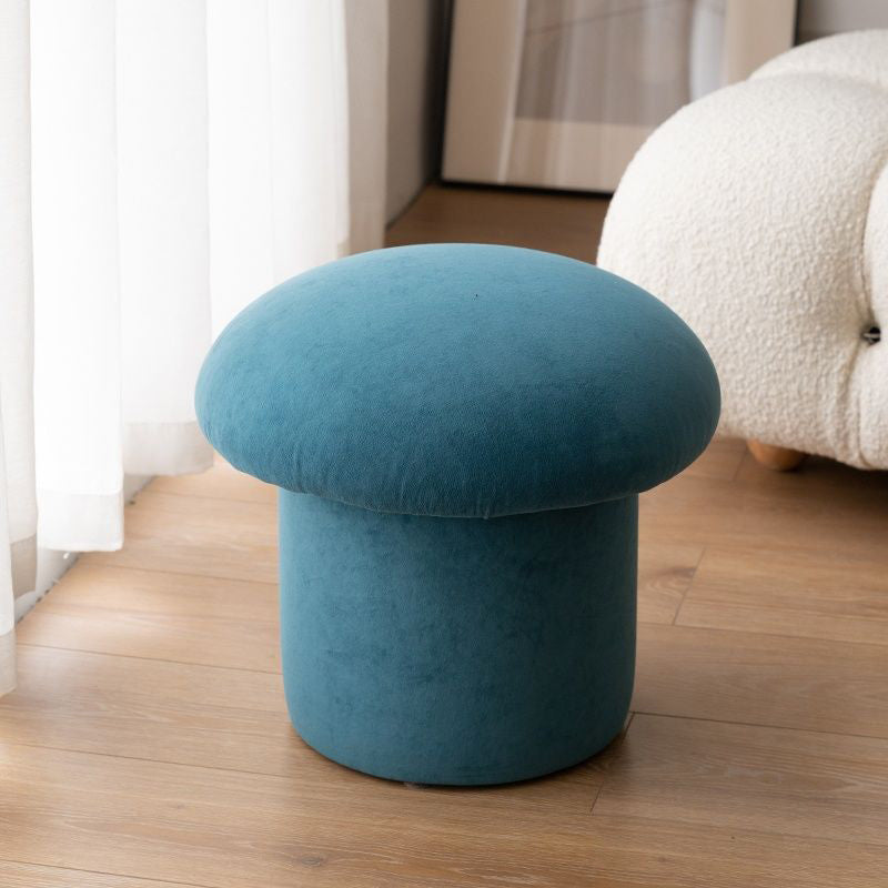 Scandinavian Lambswool Wood Round Mushroom Vanity Stool