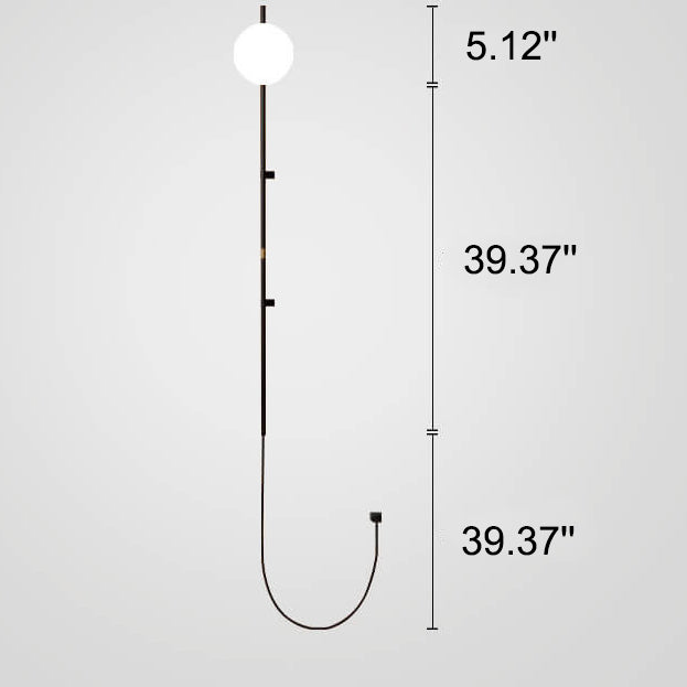 Minimalist Long Pole Glass Globe Sconce