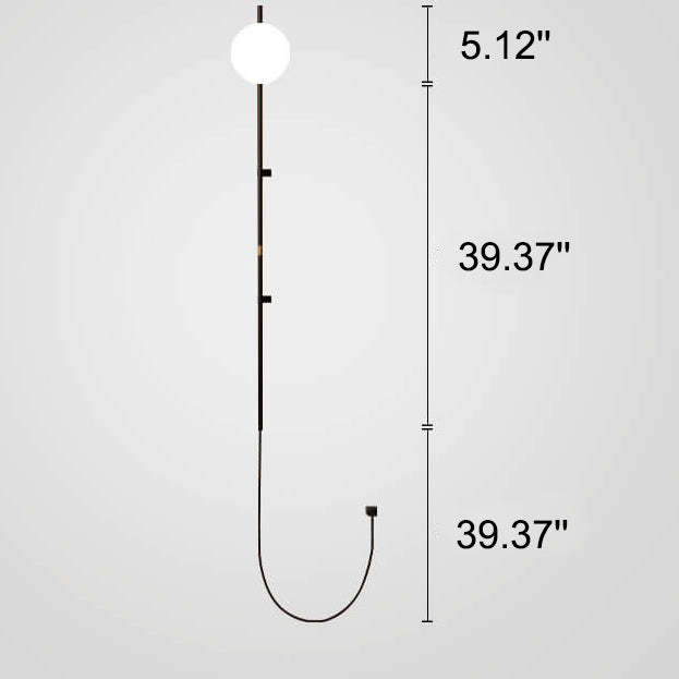 Minimalist Long Pole Glass Globe Sconce