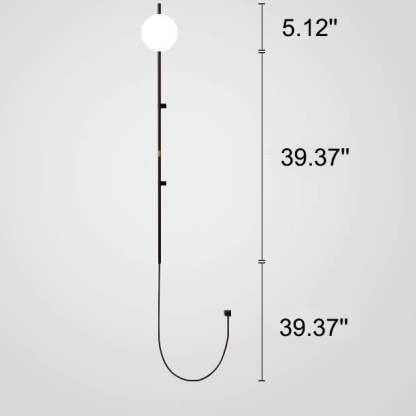 Minimalist Long Pole Glass Globe Sconce