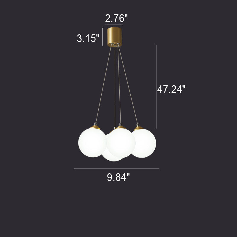Nordic Luxe Glass Balloon Brass Chandelier