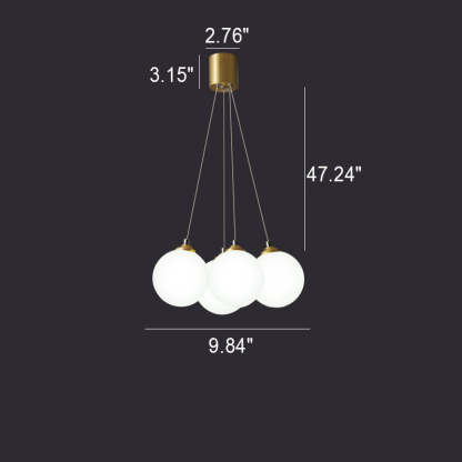 Nordic Luxe Glass Balloon Brass Chandelier