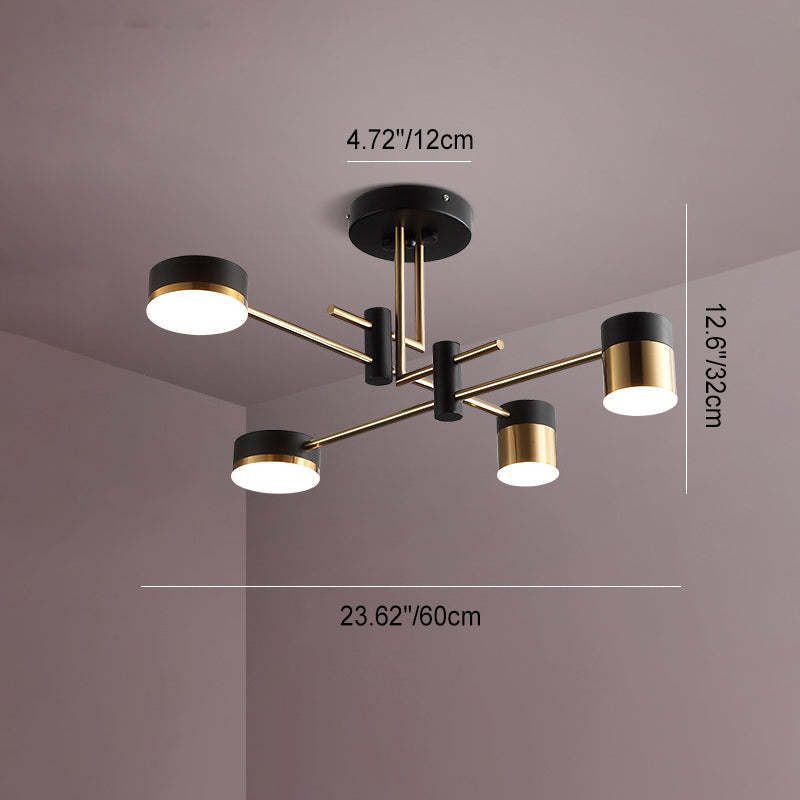 Scandinavian Iron Acrylic Round LED Ceiling Light