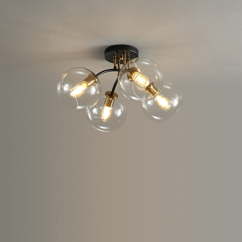 Modern Glass Magic Bean Round Semi-Flush Ceiling Light