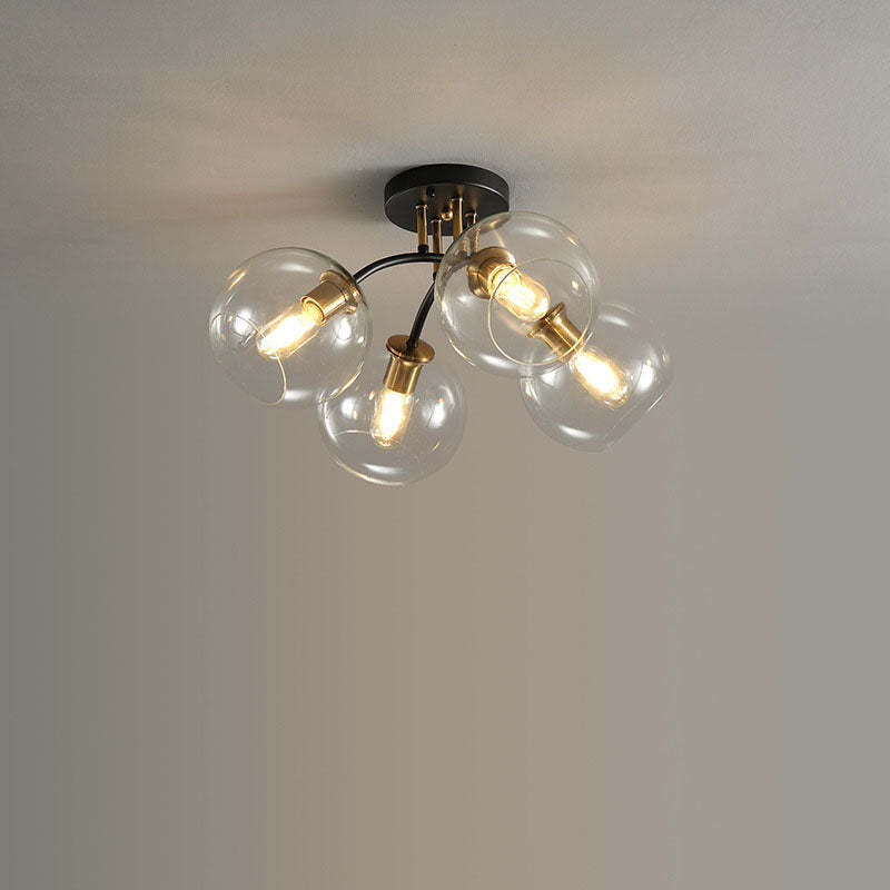 Modern Glass Magic Bean Round Semi-Flush Ceiling Light