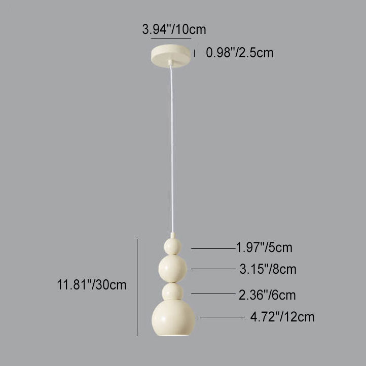 Cream Iron Gourd Skewer Chandelier