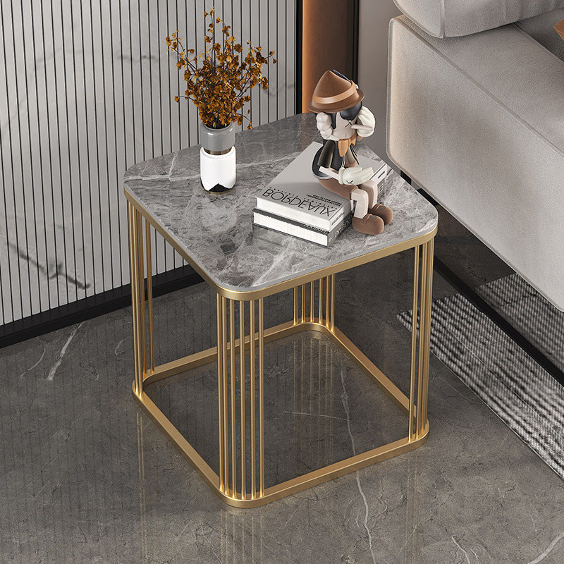 Minimalist Rock Slab Metal Coffee Table
