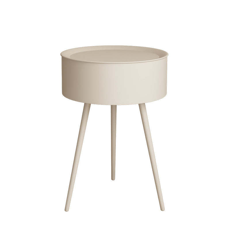 Minimalist Round Iron 1-Storage Nightstand