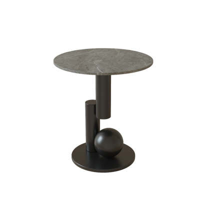 Luxury Rock Slab Geometric Base End Table