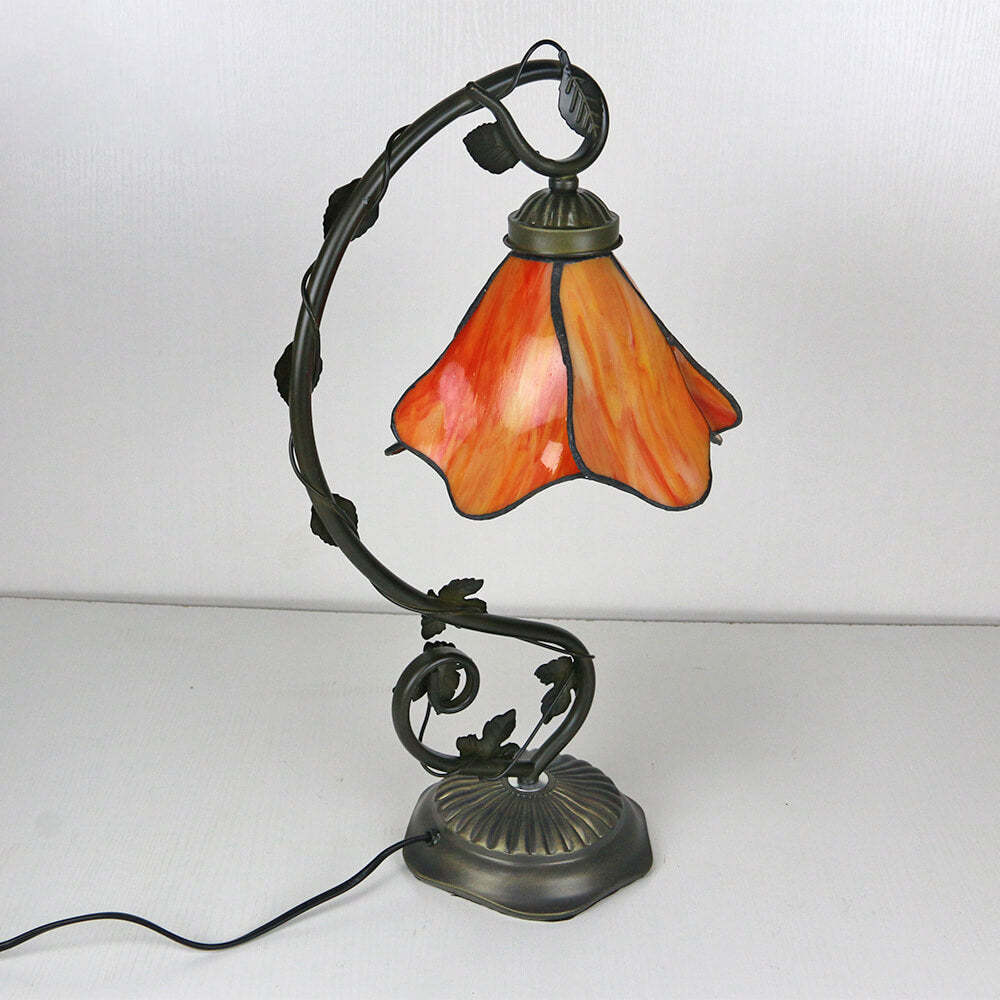 Tiffany Flower Petal Resin Stained Glass Table Lamp