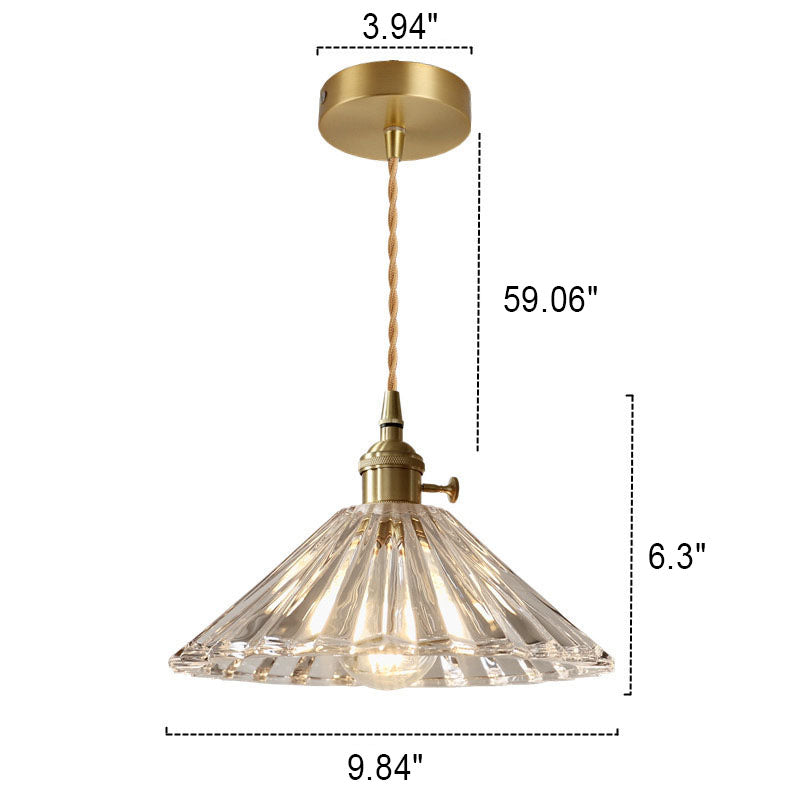 Nordic clear pendant lighting in brass — 220V-240V (UK/AU)