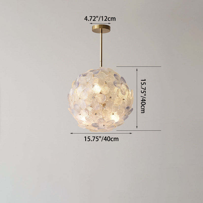 Art Deco Cinquefoil Spherical Glass Chandelier