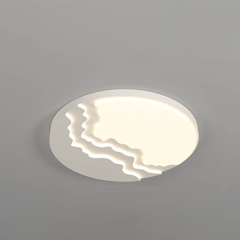 Minimalist Acrylic Wave LED Flush Mount Light