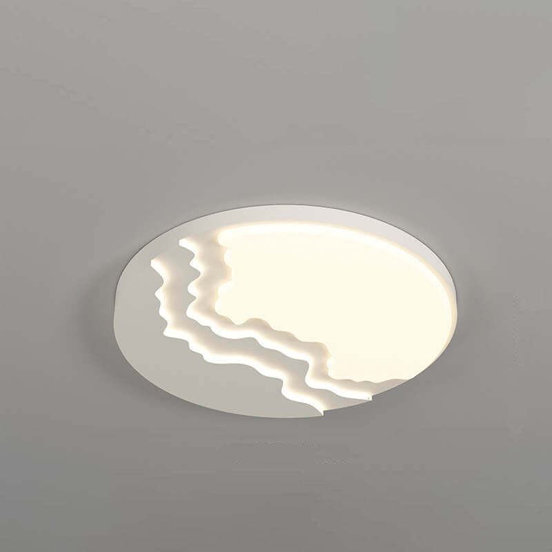 Minimalist Acrylic Wave LED Flush Mount Light