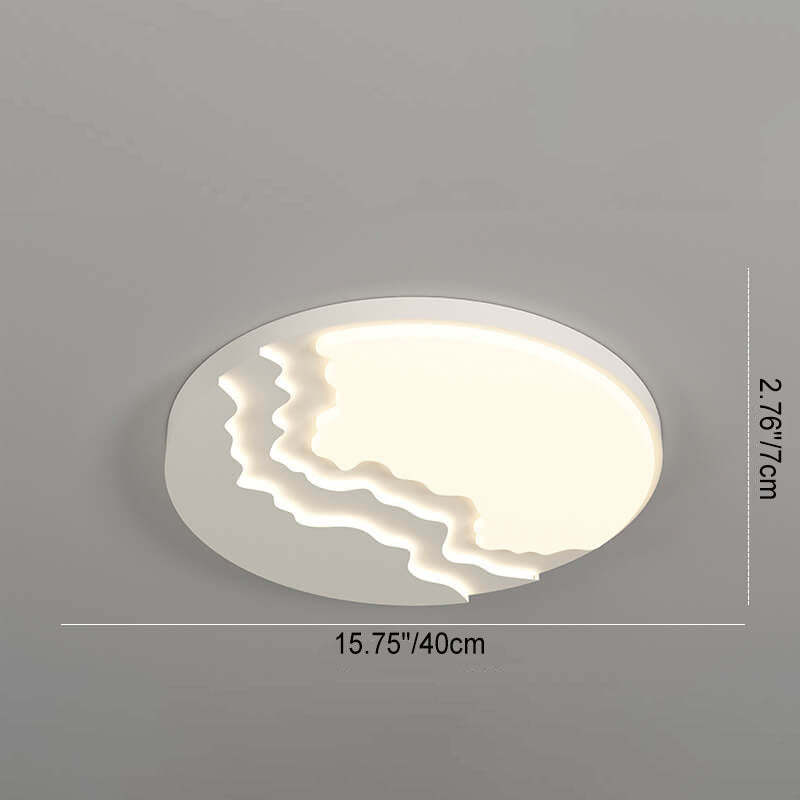 Minimalist Acrylic Wave LED Flush Mount Light