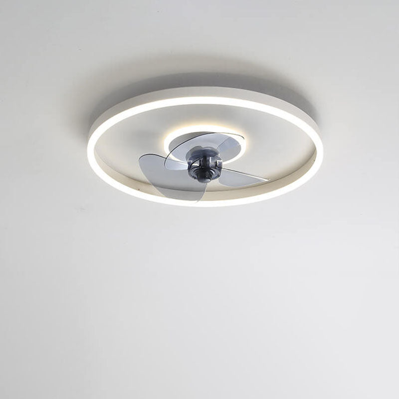 Nordic Minimalist Round LED Flush Mount Fan Light