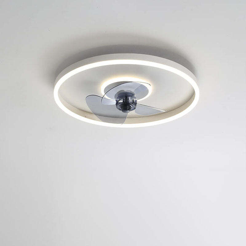 Nordic Minimalist Round LED Flush Mount Fan Light