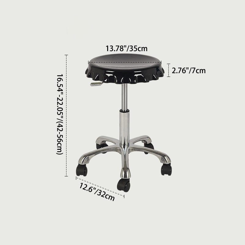 Contemporary Beer Bottle Cap Plastic Swivel Bar Stool — With Caster / Yellow