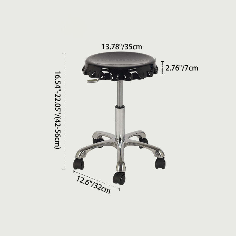 Contemporary Beer Bottle Cap Plastic Swivel Bar Stool — With Caster / Yellow