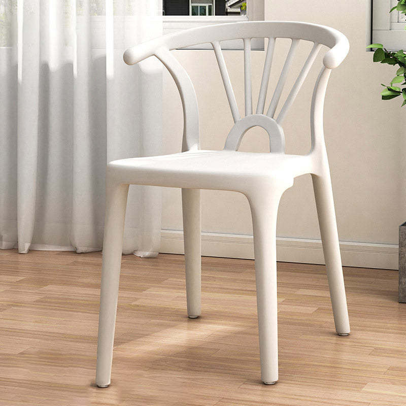 White nordic stackable arc dining chairs & benches