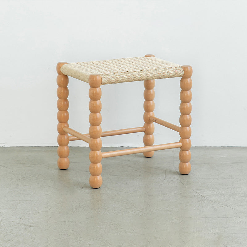 Vintage Gourd Wood Rope Stool