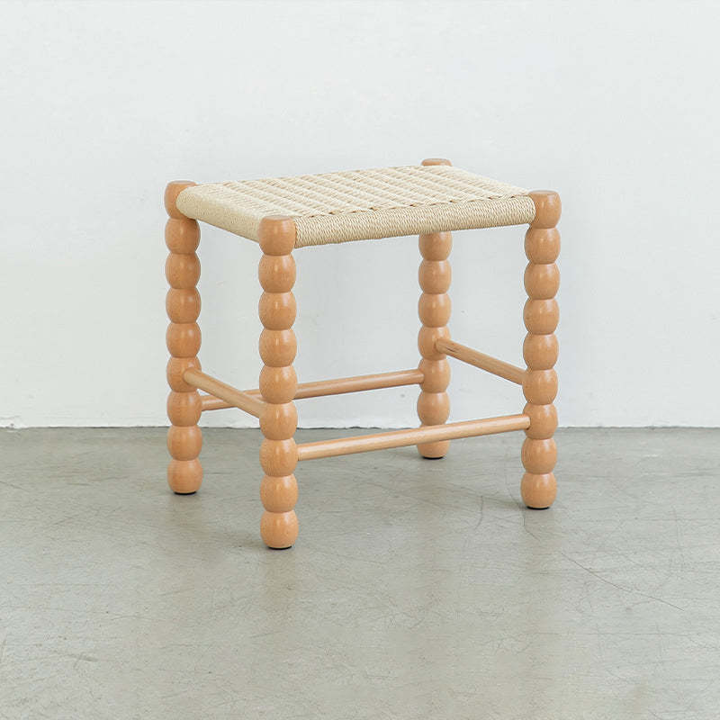 Vintage Gourd Wood Rope Stool