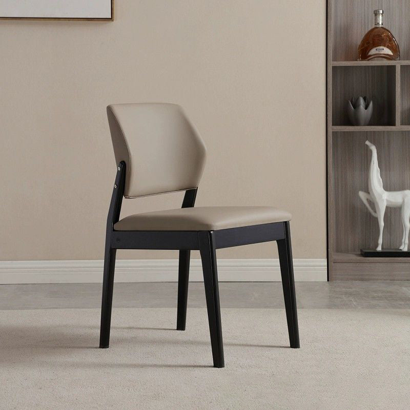 Nordic Faux Leather Open-Back Dining Chair