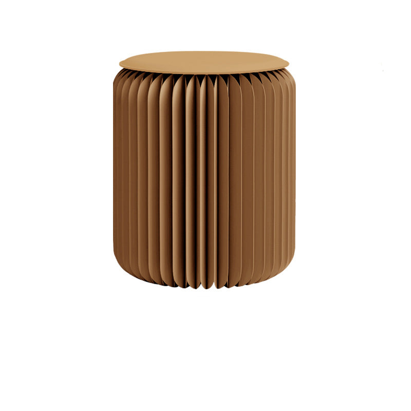 Scandinavian Cylinder PU Leather Foldable Footstool
