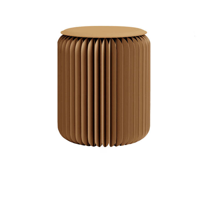 Scandinavian Cylinder PU Leather Foldable Footstool