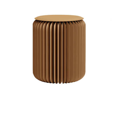 Scandinavian Cylinder PU Leather Foldable Footstool