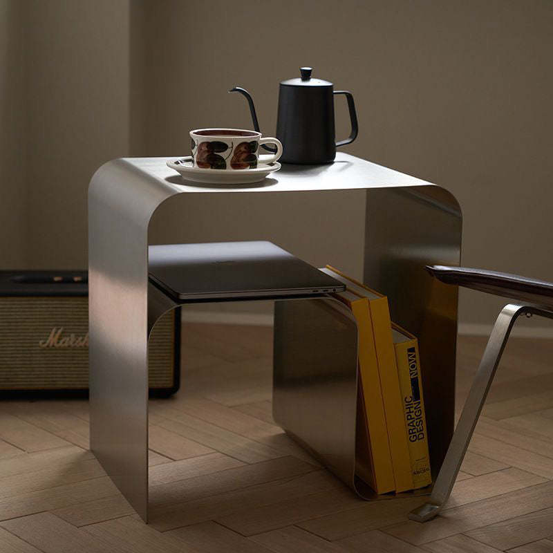 Minimalist Curved Steel Side Table