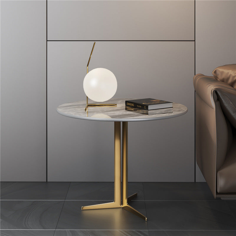 Scandinavian Round Aluminum Slate Coffee Table
