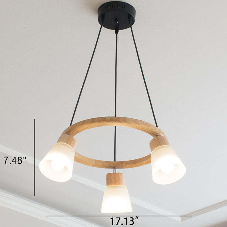 Nordic Minimalist Solid Wood Bird Chandelier