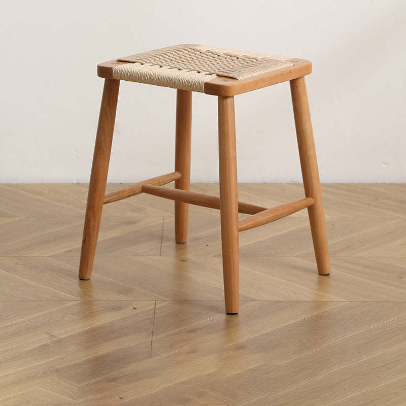 Japanese Rope Woven Wooden Bar Stool