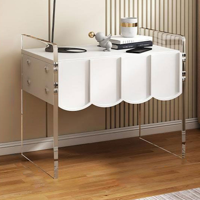 Modern Acrylic Solid Wood 1-Drawer Nightstand