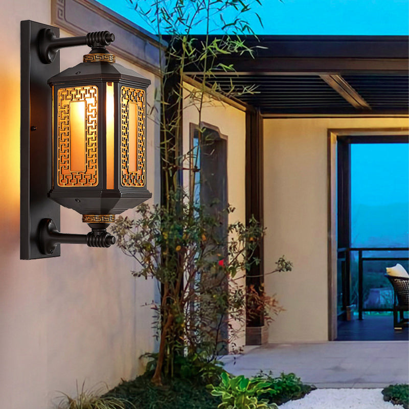 Chinese Aluminum Glass Cylinder Wall Sconce