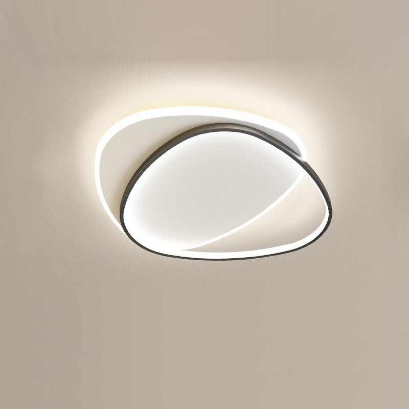 Minimalist Triangle Oval Acrylic Iron LED Flush Mount Light
