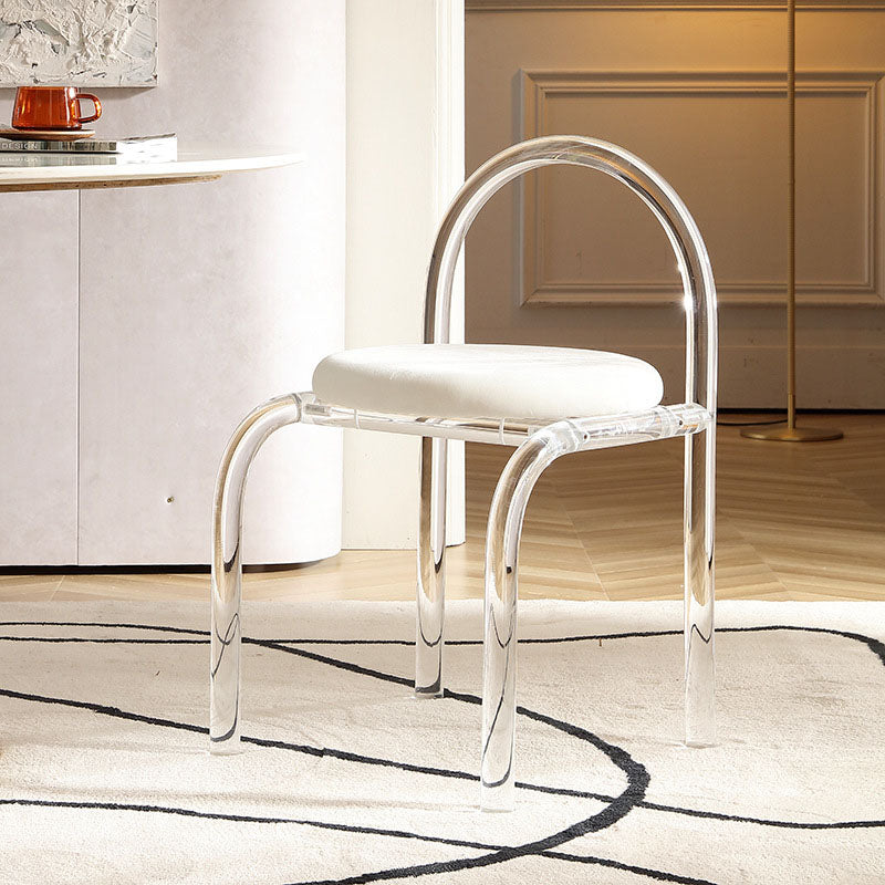 Nordic Acrylic Velvet Round Arched Dining Chair