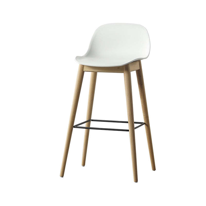 White wood low-back bar & counter stools - minimalist — Natural Wood