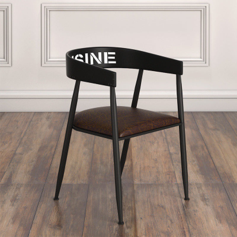 Nordic Iron Faux Leather Dining Chair