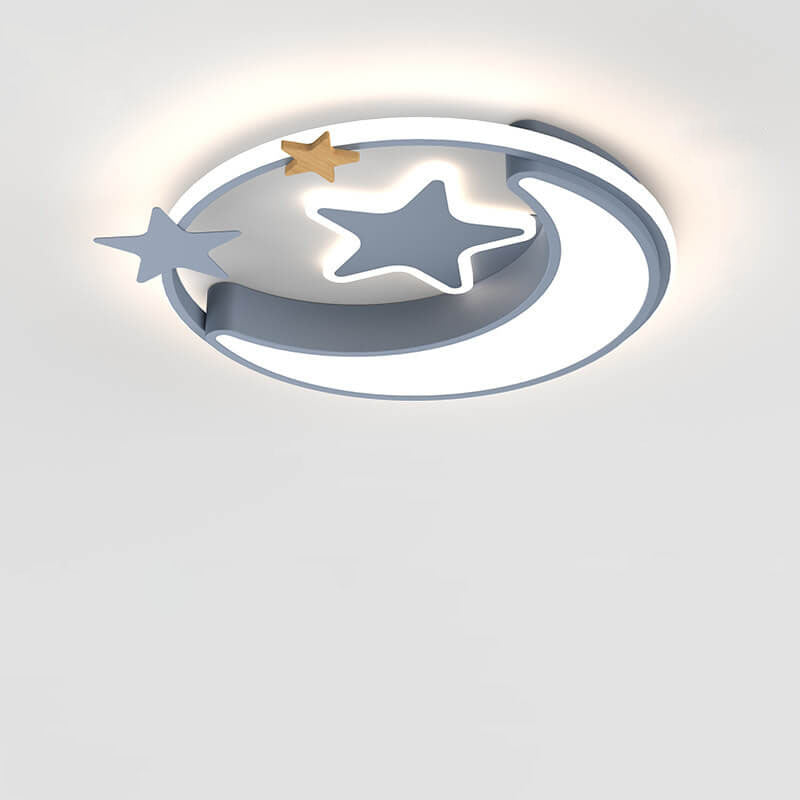 Gray minimalist star kids flush mount lighting — 3-Color Changeable / 220V-240V (UK/AU)