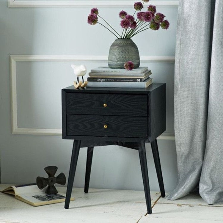 Nordic Wood 2-Drawer Side Table