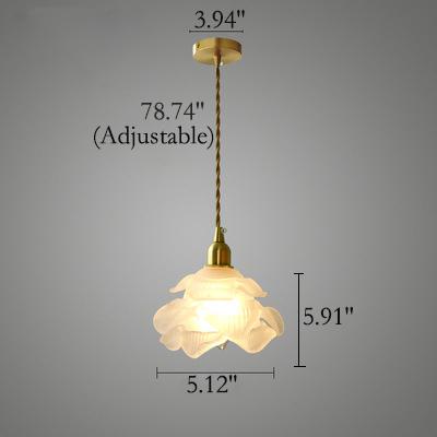 Retro petal white glass pendant lighting — Warm White (3000K) / 220V-240V (UK/AU)