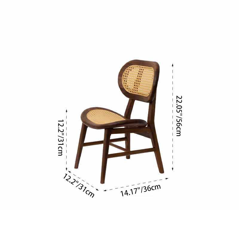 Japanese Rattan Woven Stackable Chair