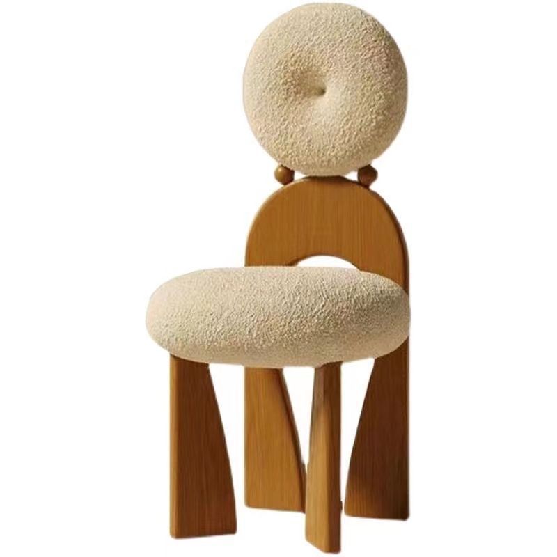 Velvet Arc Wood Vanity Stool