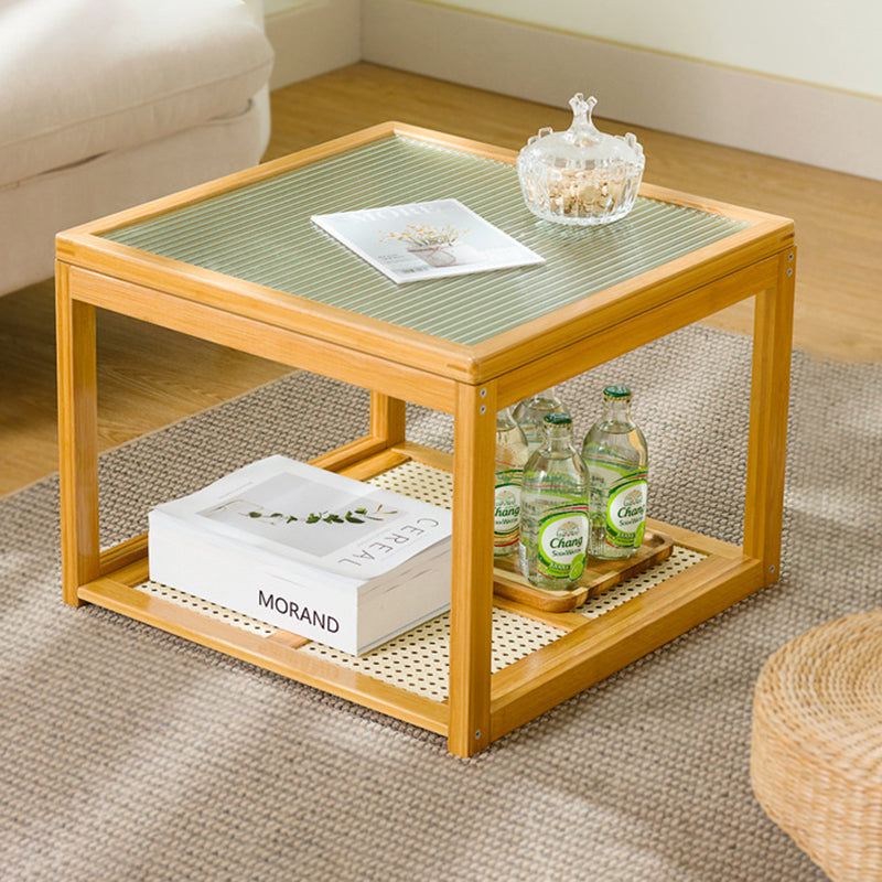 Japanese Square Wood Acrylic Coffee Table