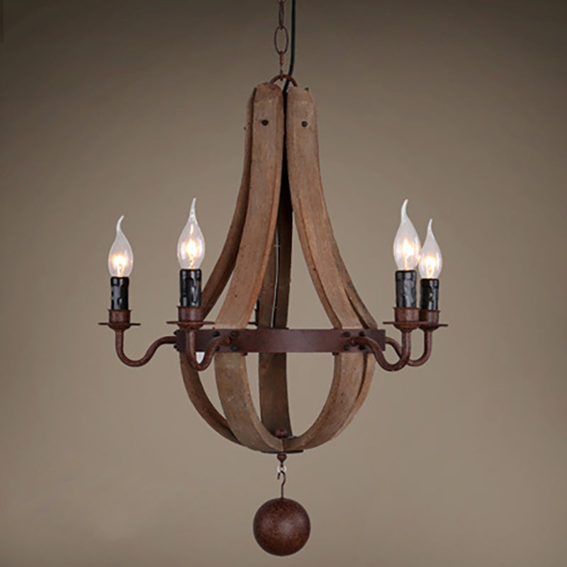 Natural candle rust branch chandeliers — 5-Light / 220V-240V (UK/AU)