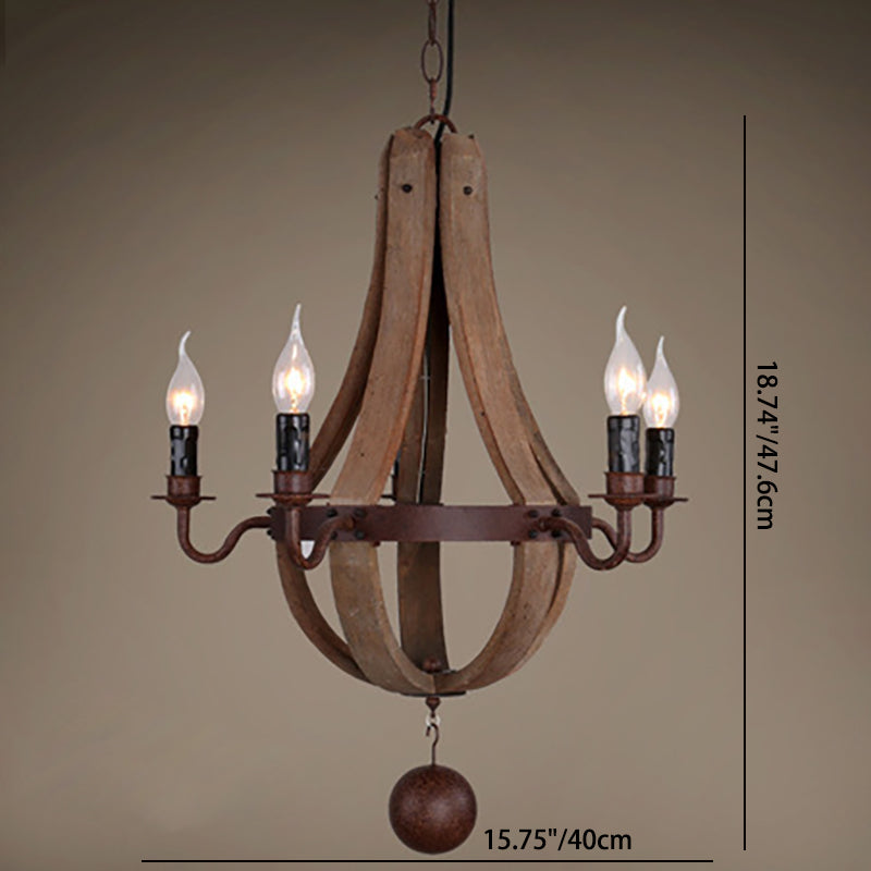 Rustic Branch Candle Holder Wooden Iron Chandelier